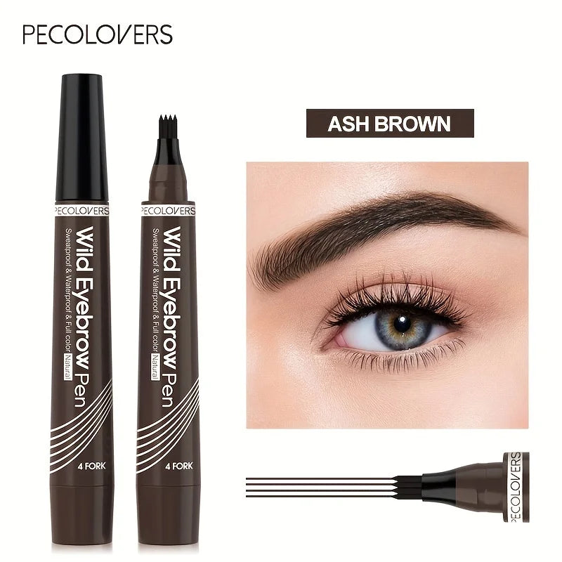 6 farben 1pc Augenbraue Stift Wasserdicht 4 Split Spitze Augenbrauen Stift Augenbraue Tattoo Stift Wasserdichte Flüssigkeit Schwarz Augenbraue make-up Bleistift