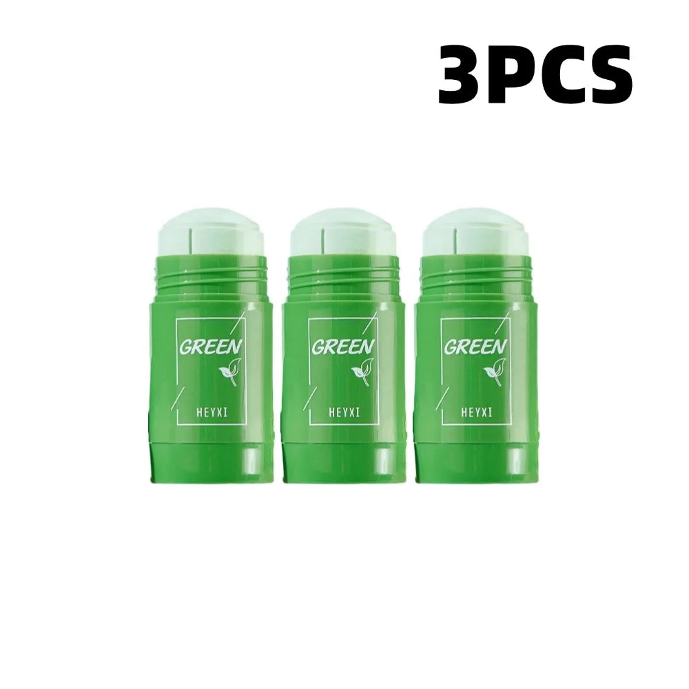 Green Tea Eggplant Solid Mask Deep Cleansing Oil Control Balance Antioxidan Shrink Pores Remove Blackheads Refreshing Mud Mask