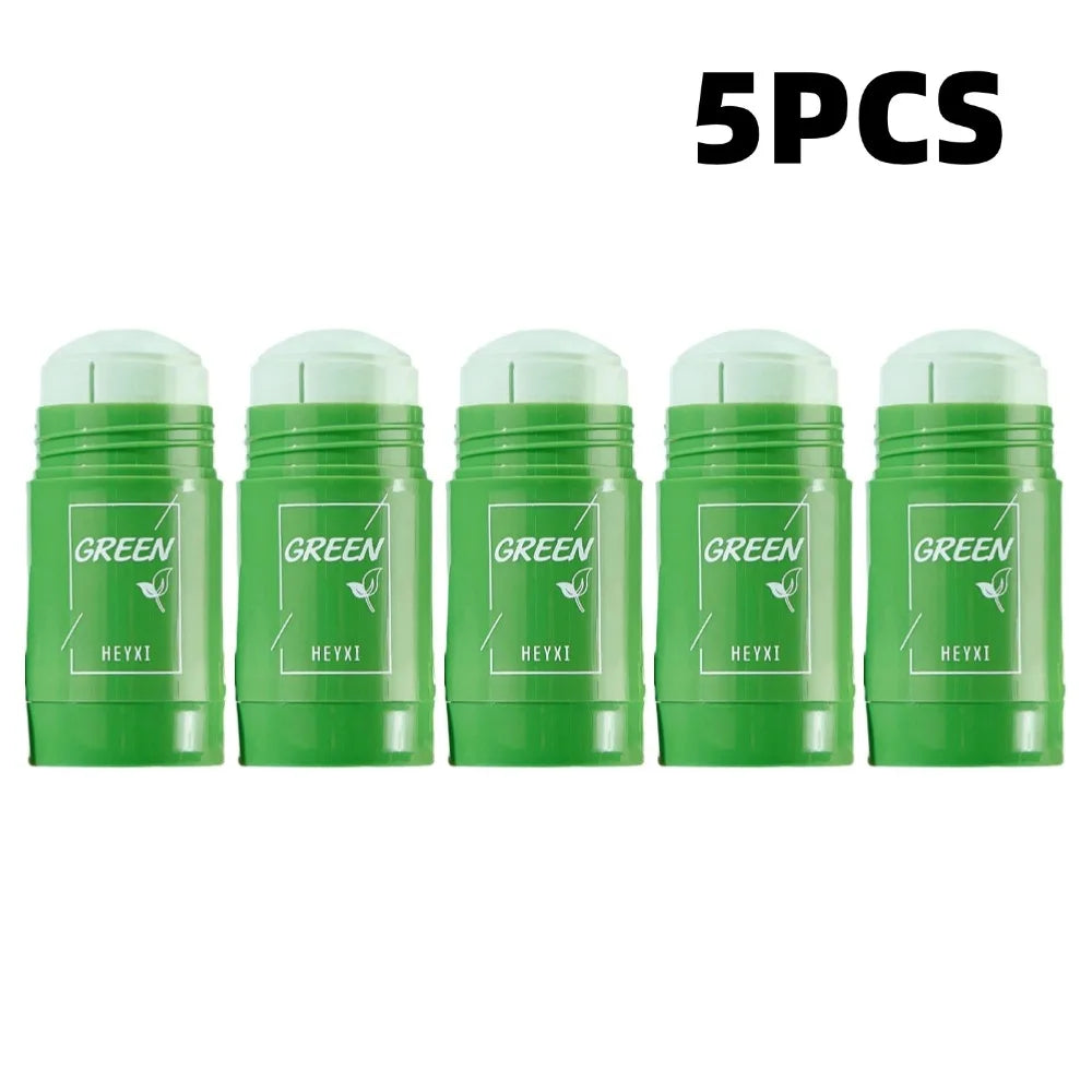 Green Tea Eggplant Solid Mask Deep Cleansing Oil Control Balance Antioxidan Shrink Pores Remove Blackheads Refreshing Mud Mask