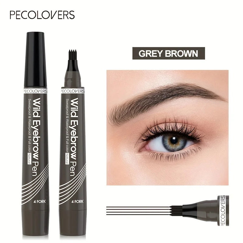 6 farben 1pc Augenbraue Stift Wasserdicht 4 Split Spitze Augenbrauen Stift Augenbraue Tattoo Stift Wasserdichte Flüssigkeit Schwarz Augenbraue make-up Bleistift