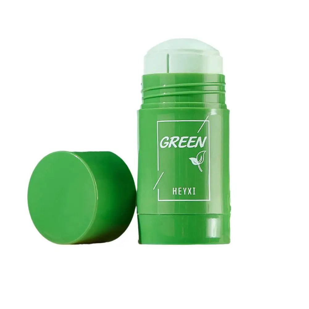 Green Tea Eggplant Solid Mask Deep Cleansing Oil Control Balance Antioxidan Shrink Pores Remove Blackheads Refreshing Mud Mask