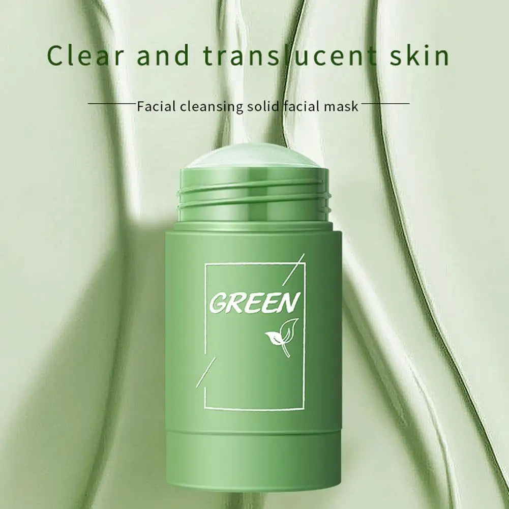 Green Tea Eggplant Solid Mask Deep Cleansing Oil Control Balance Antioxidan Shrink Pores Remove Blackheads Refreshing  Mud Mask