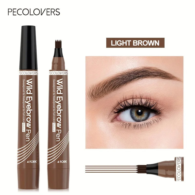 6 farben 1pc Augenbraue Stift Wasserdicht 4 Split Spitze Augenbrauen Stift Augenbraue Tattoo Stift Wasserdichte Flüssigkeit Schwarz Augenbraue make-up Bleistift