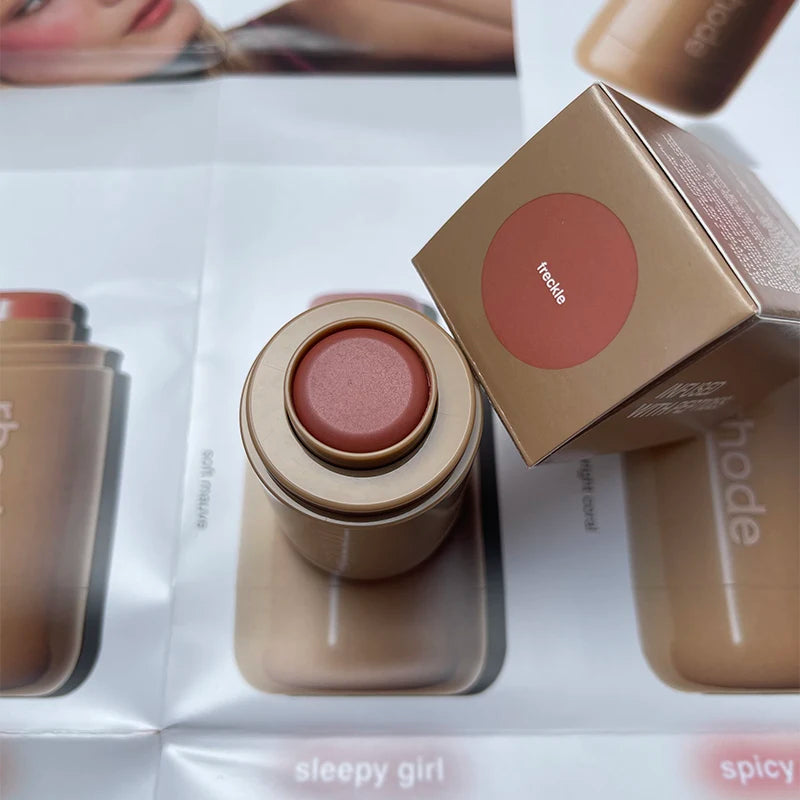 3-in-1Blush Stick Lasting Brightens Facial Cheek Stick Moisturizing Flash Lip Gloss Makeup Lip Gloss Face Rouge