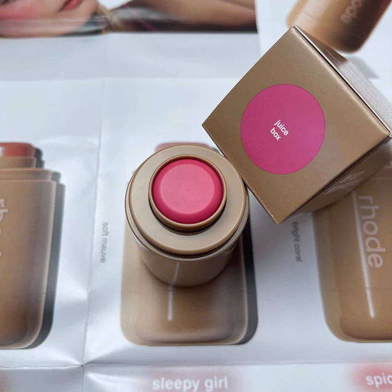 3-in-1Blush Stick Lasting Brightens Facial Cheek Stick Moisturizing Flash Lip Gloss Makeup Lip Gloss Face Rouge