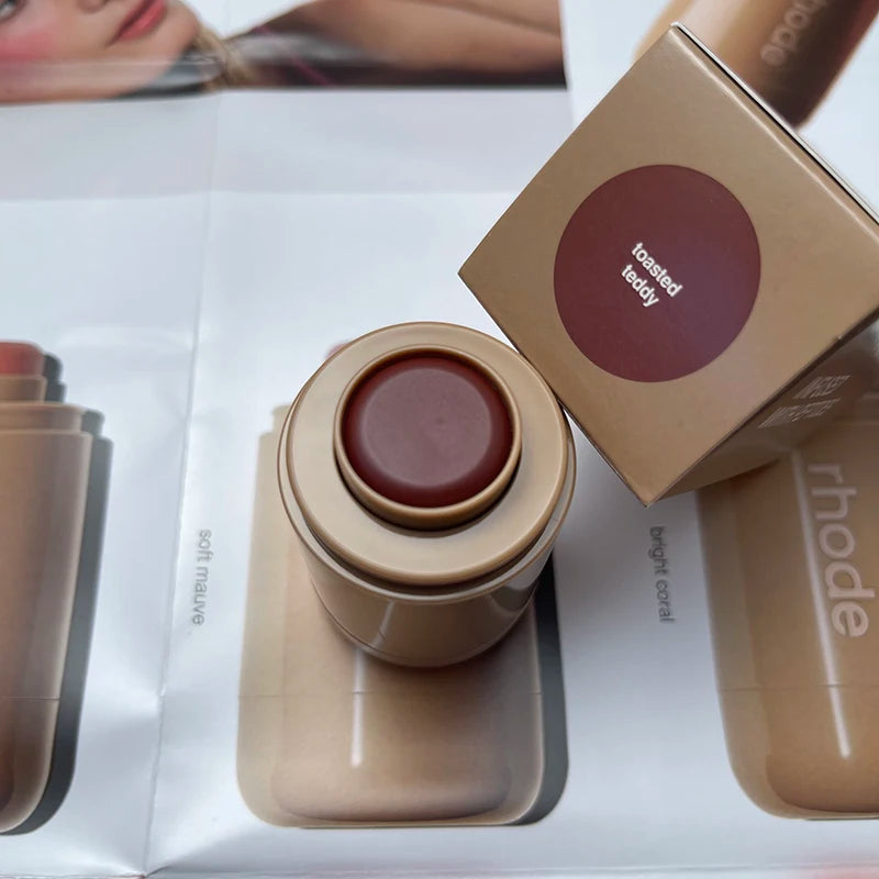 3-in-1Blush Stick Lasting Brightens Facial Cheek Stick Moisturizing Flash Lip Gloss Makeup Lip Gloss Face Rouge