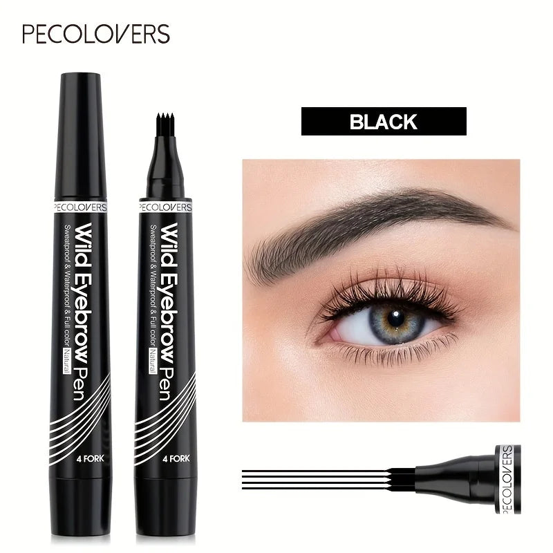6 farben 1pc Augenbraue Stift Wasserdicht 4 Split Spitze Augenbrauen Stift Augenbraue Tattoo Stift Wasserdichte Flüssigkeit Schwarz Augenbraue make-up Bleistift