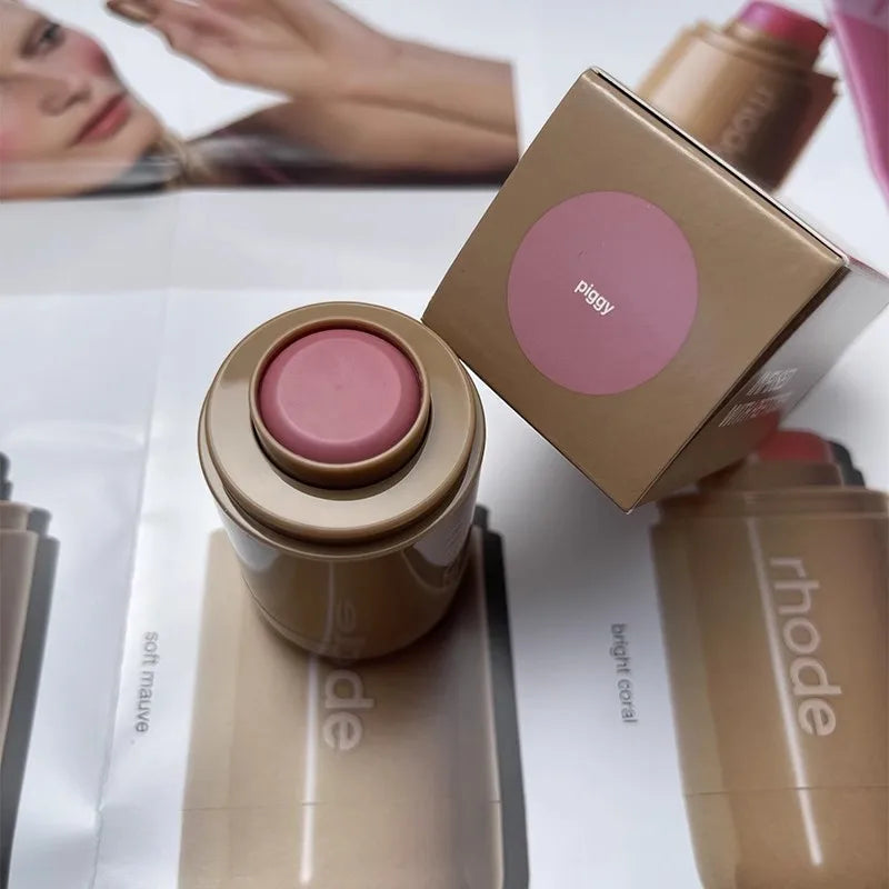 3-in-1Blush Stick Lasting Brightens Facial Cheek Stick Moisturizing Flash Lip Gloss Makeup Lip Gloss Face Rouge