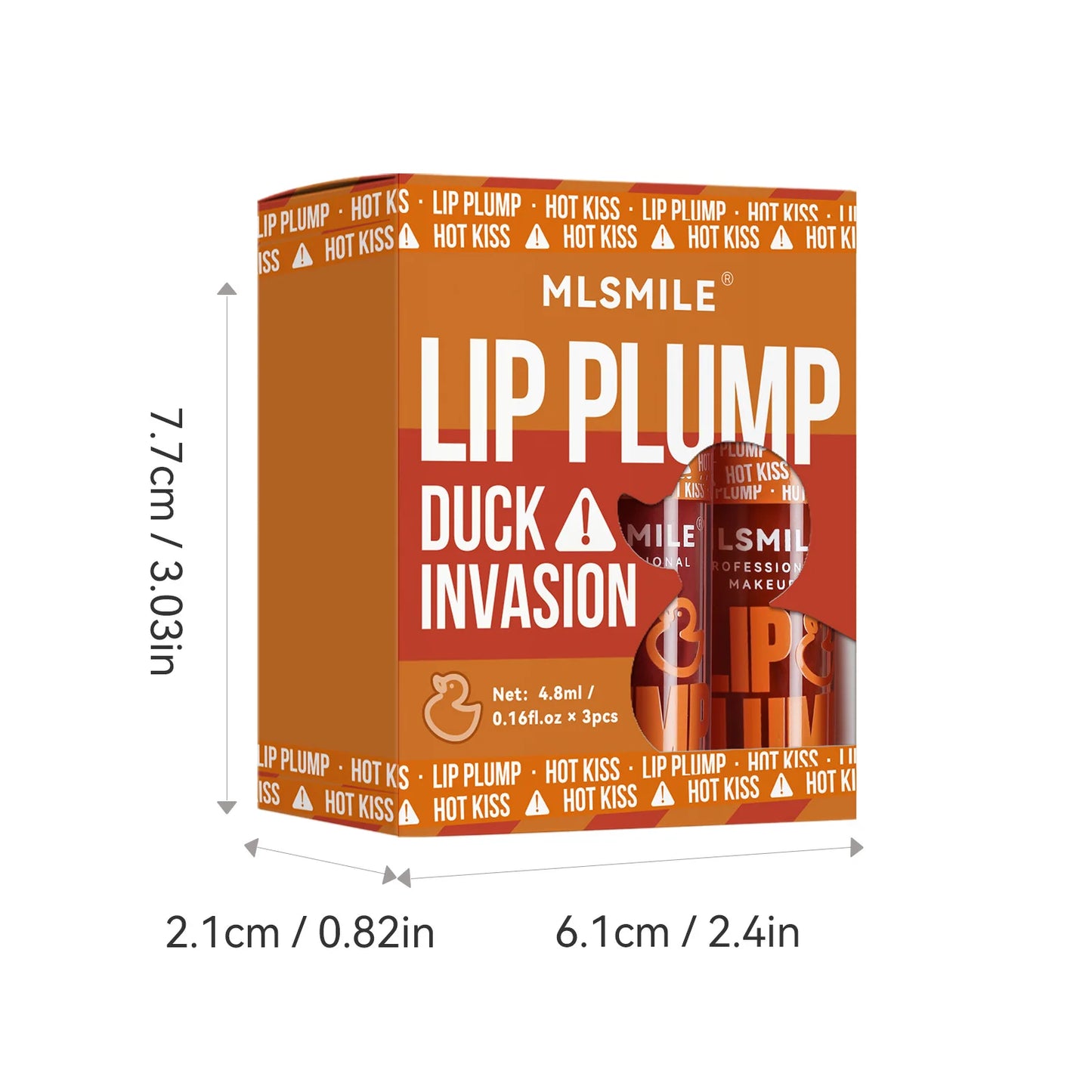 MLSMILE 3pcs Duck Mouth Fruit Fragrance Lip Oil Moisturizing Mirror Gloss Lip Gloss Beep Lip Glaze Set