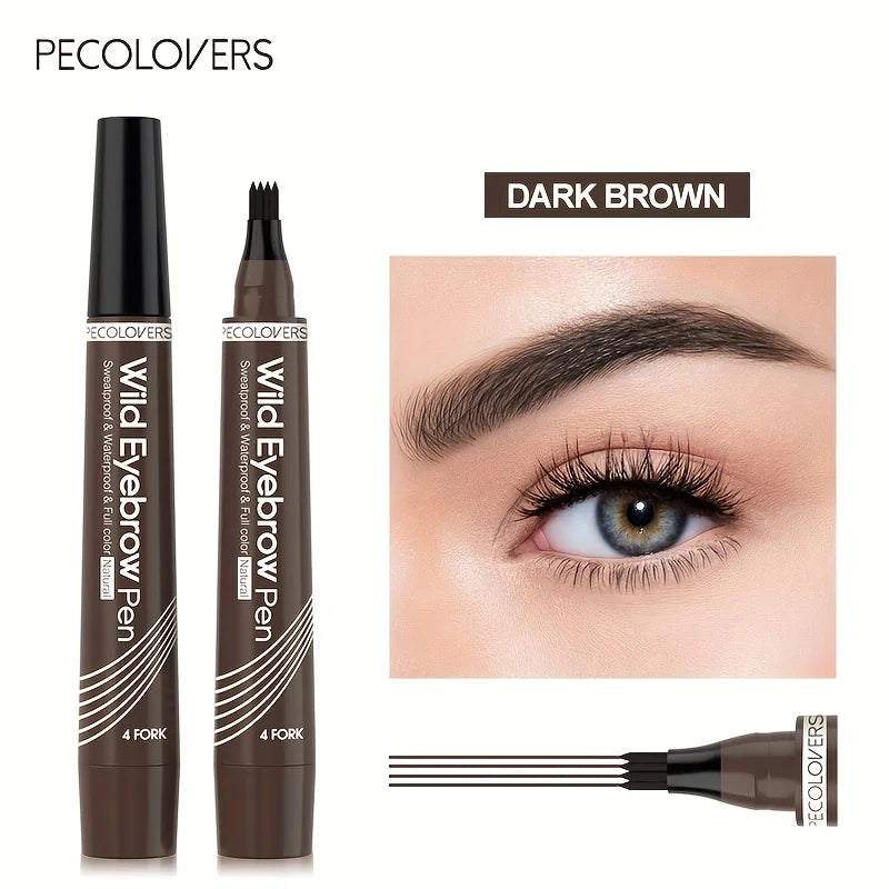6 farben 1pc Augenbraue Stift Wasserdicht 4 Split Spitze Augenbrauen Stift Augenbraue Tattoo Stift Wasserdichte Flüssigkeit Schwarz Augenbraue make-up Bleistift
