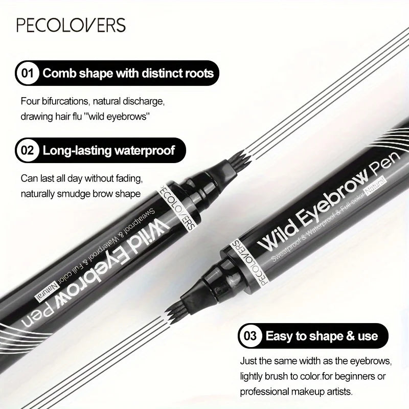 6 farben 1pc Augenbraue Stift Wasserdicht 4 Split Spitze Augenbrauen Stift Augenbraue Tattoo Stift Wasserdichte Flüssigkeit Schwarz Augenbraue make-up Bleistift